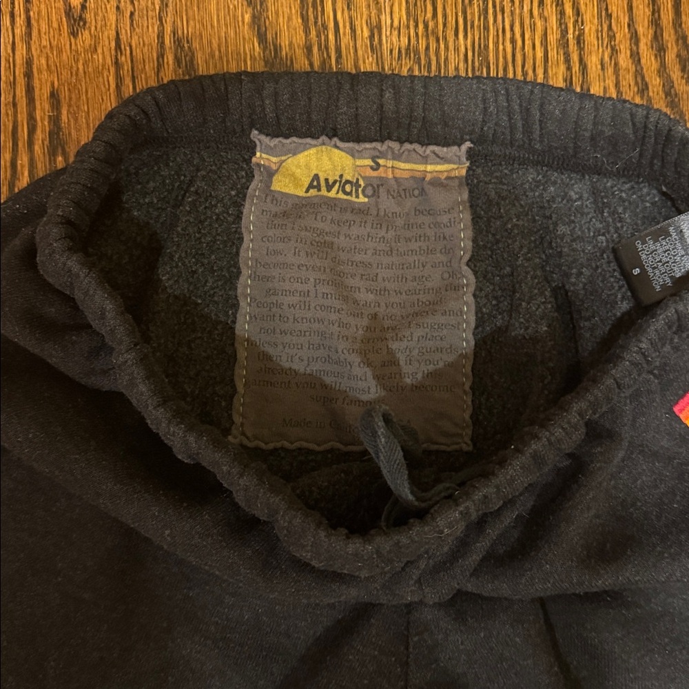 Aviator Nation Charcoal Sweatpants with White Lightening Bolt - Picture 6 of 9